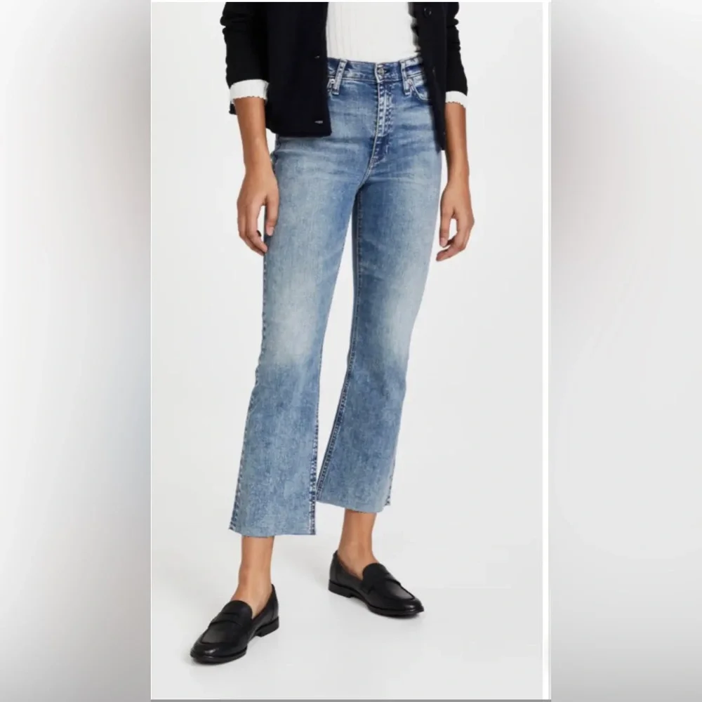 ☀️Rag & Bone Nina High-Rise Ankle Flare Jeans in Pearl - Picture 5 of 16